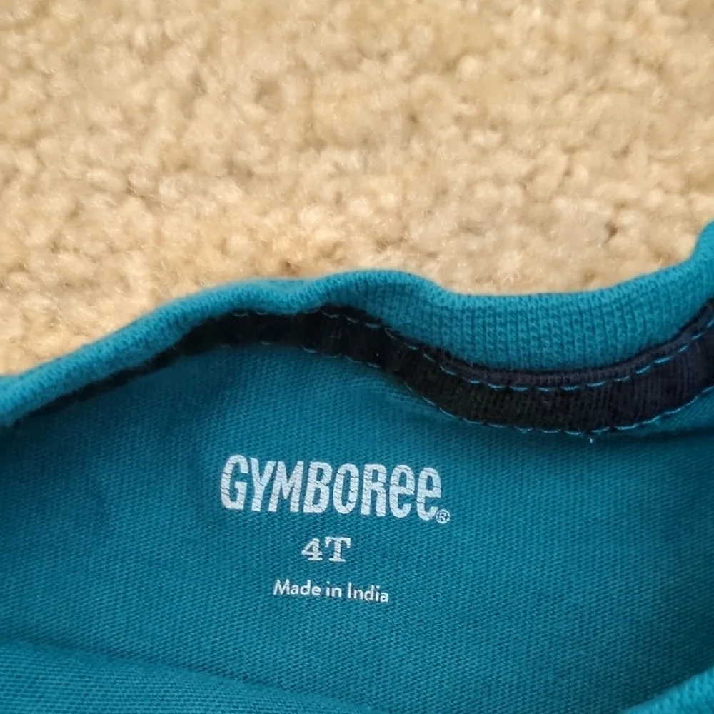 Gymboree Teal Long Sleeve with Yellow Bulldozer